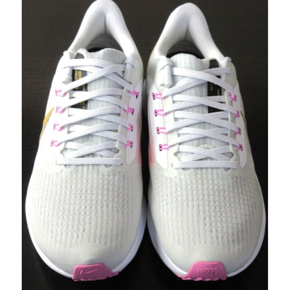 Women's Nike Air Zoom Pegasus 39 Running Shoes White Wheat Gold Pink Sizes NEW - Picture 3 of 5